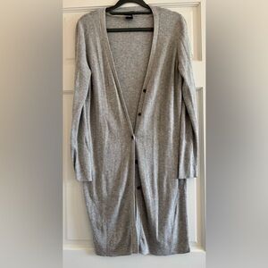 Ann Taylor Gray Long Cardigan Sweater, Large